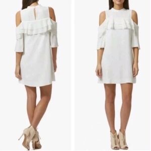 Avec Les Filles Cold-Shoulder Ruffle Dress
